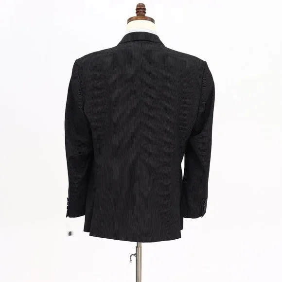 Zara 46R Black Striped 3-Button Sport Coat Blazer Jacket V025